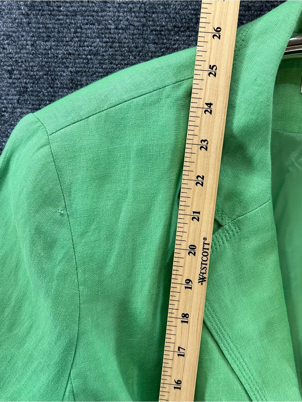 JM Collection Womens Green 100% Linen 2pc Set Blazer Sz 16 Cropped Pants Sz 14 - Picture 5 of 16